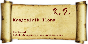 Krajcsirik Ilona névjegykártya